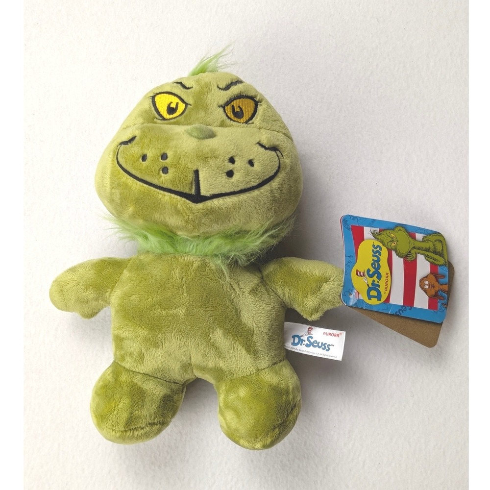 Aurora Dr Seuss The Grinch Dood Plushie Green Stuffed Animal Holiday Toy NWT